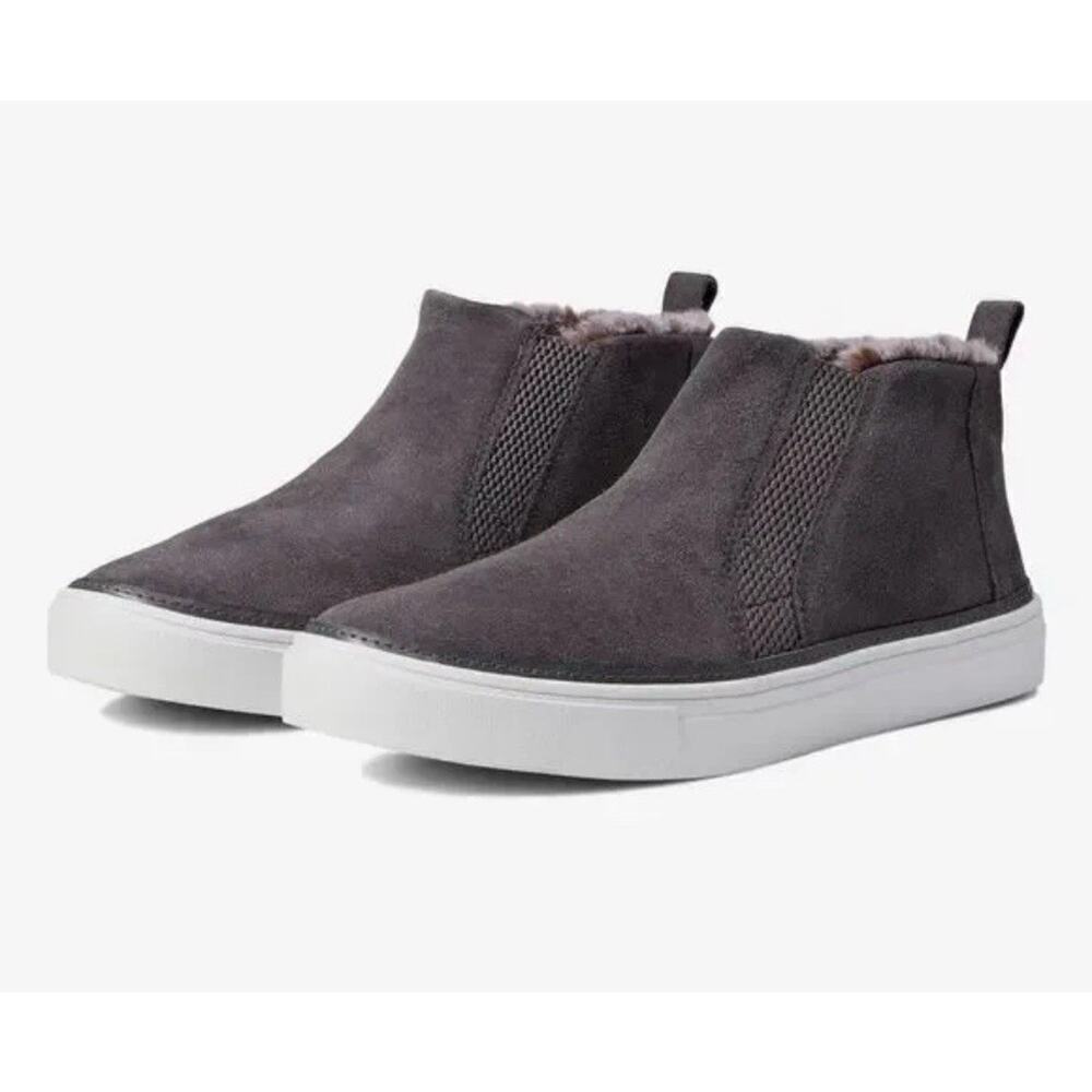 TOMS Size 7 Bryce Slip On Women shoes Fur Lines Grey Suede